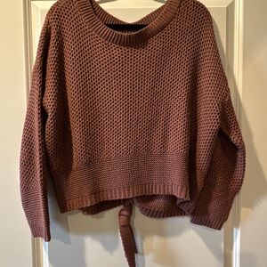 Express Mauve Chunky Knit Crew Neck Sweater